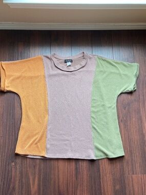 ADARA Quirky Earthtone Boxy Oversized Top